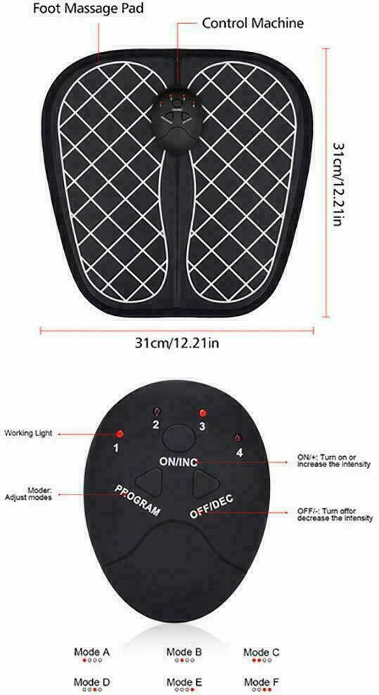 Electric EMS Foot Massager Pad Feet Muscle Stimulator