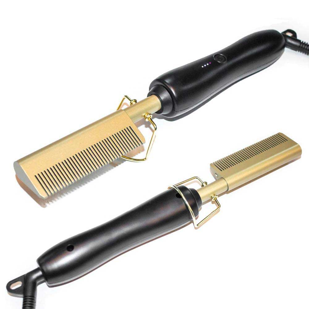 Hair Styling Iron Comb Beard Straightener Curler