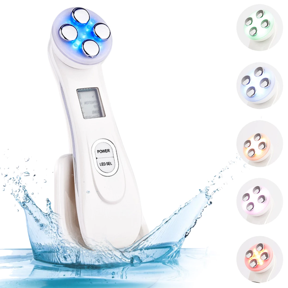 Skin Care Face Massager with water splash and 6 LED modes