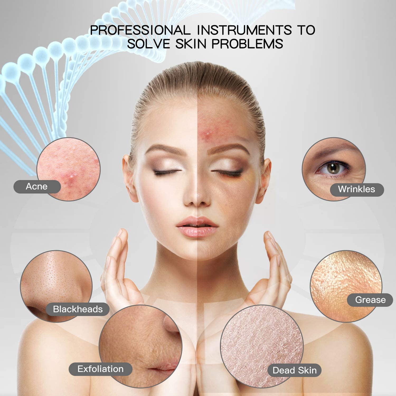 Professional Ultrasonic Skin Scrubber Exfoliator Blackhead Extractor