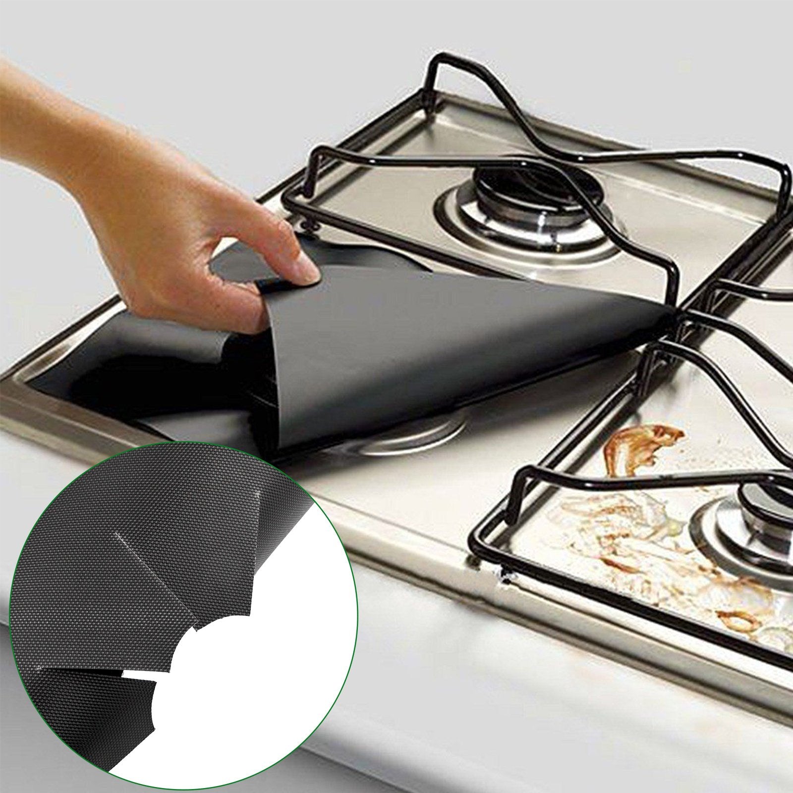 Reusable Non Stick Gas Range Stovetop Burner Liners
