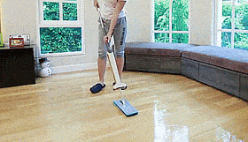 Self Wringing Double Sided Flat Mop Telescopic Comfortable Handle Mop