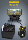 gaming mouse and keyboard connected to gamepad converter with android phone