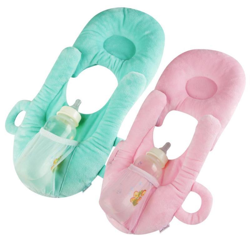 green and pink baby breastfeeding support pillow