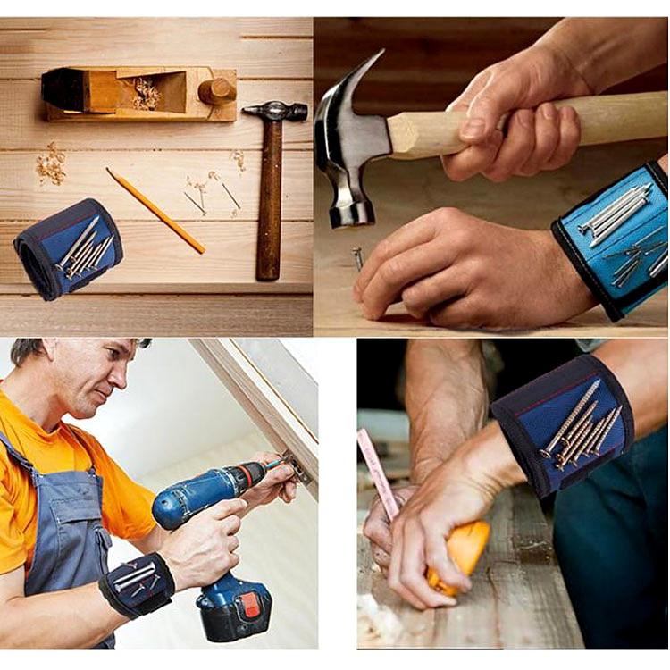 magnetic wristband screw holder uses