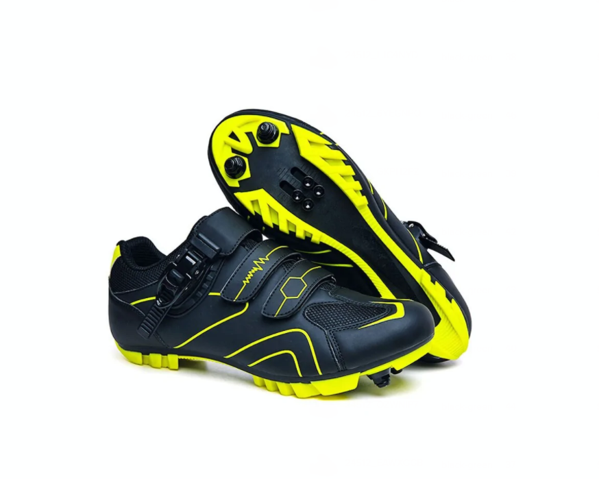 black and green color cycling shoes