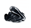 black and silver color cycling shoes