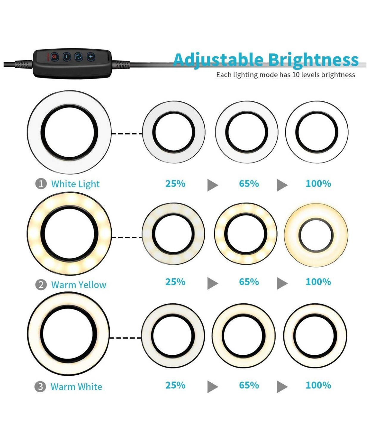 circle light with phone holder