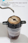 coffee making with cup and coffee filter