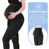 pregnant woman holding her belly comfortably