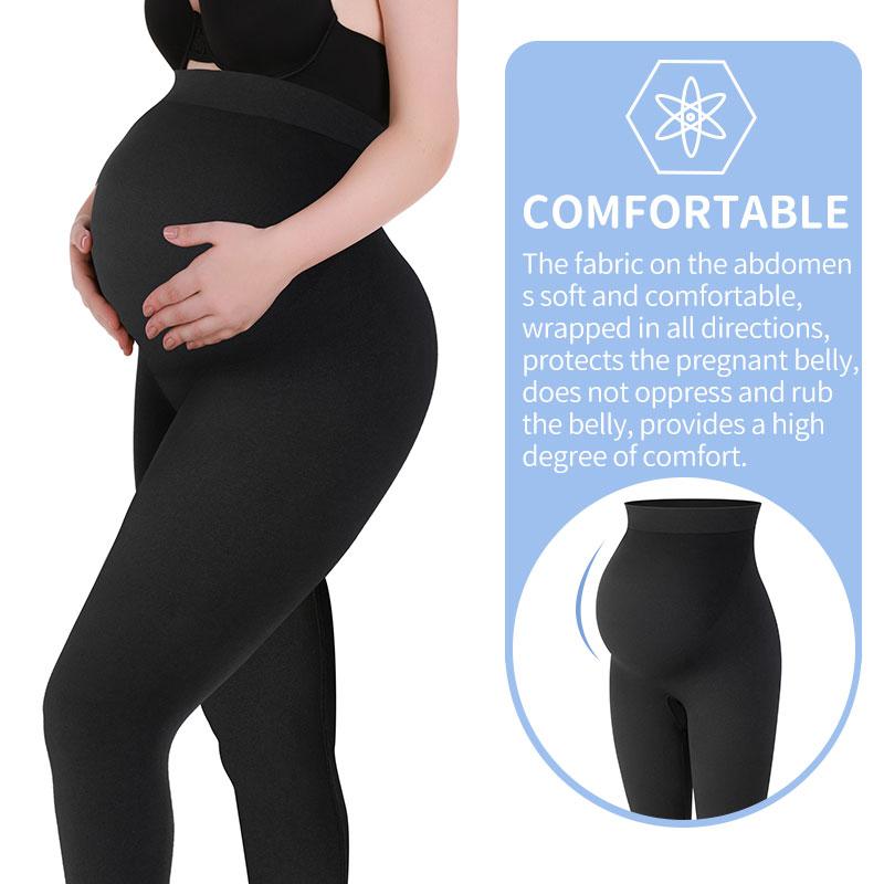 pregnant woman holding her belly comfortably