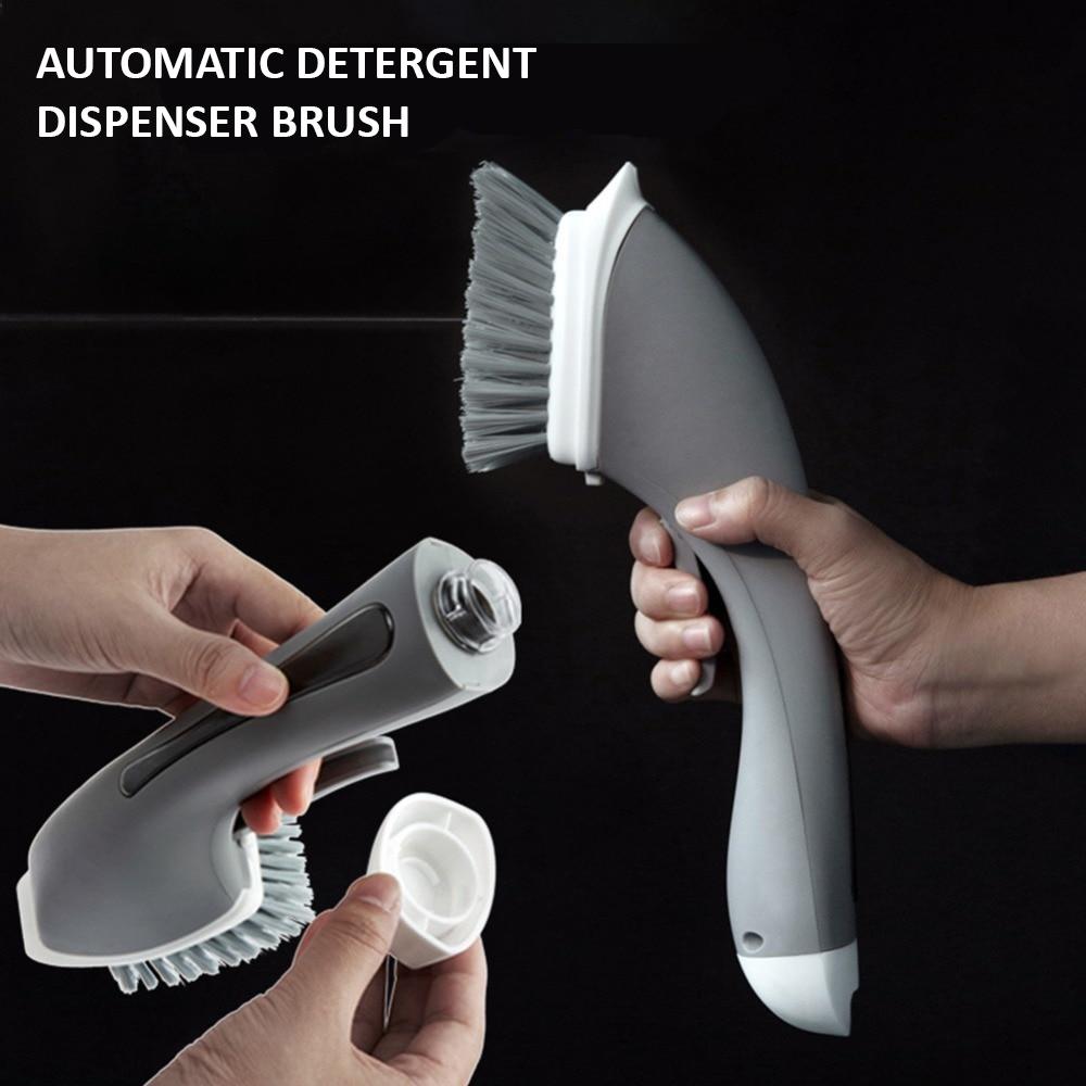 dish brush with detergent dispenser