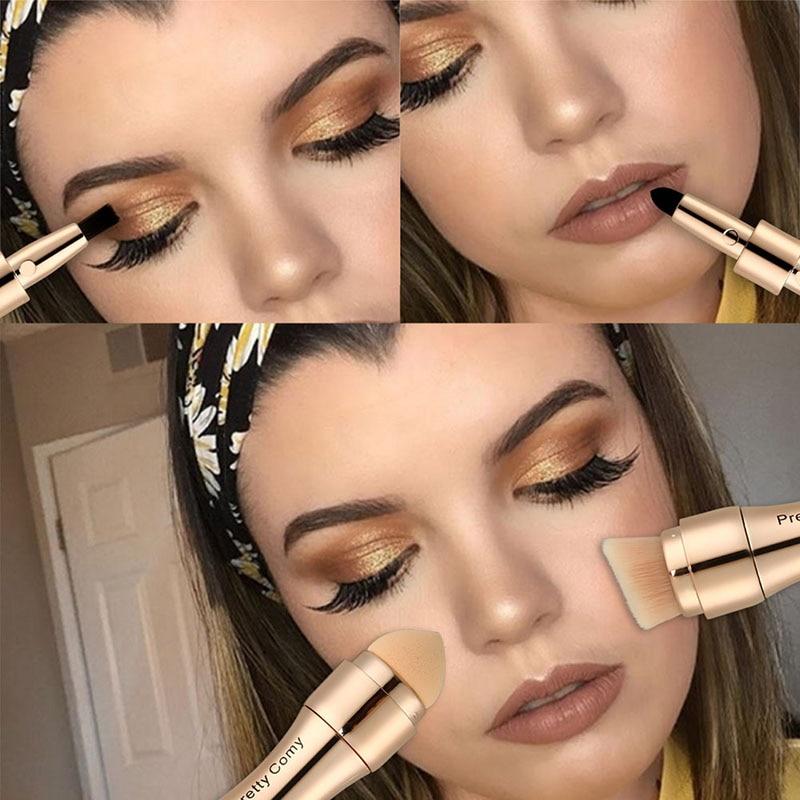 lady having a make over using the make up brush set