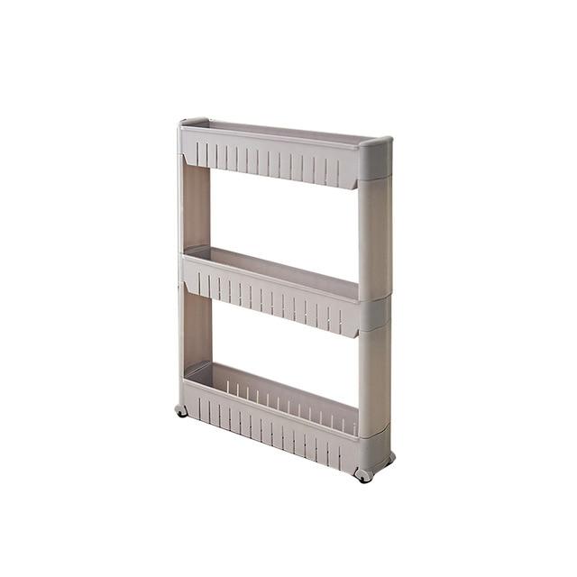 Storage Shelf Plastic Rack Three Layered Khaki