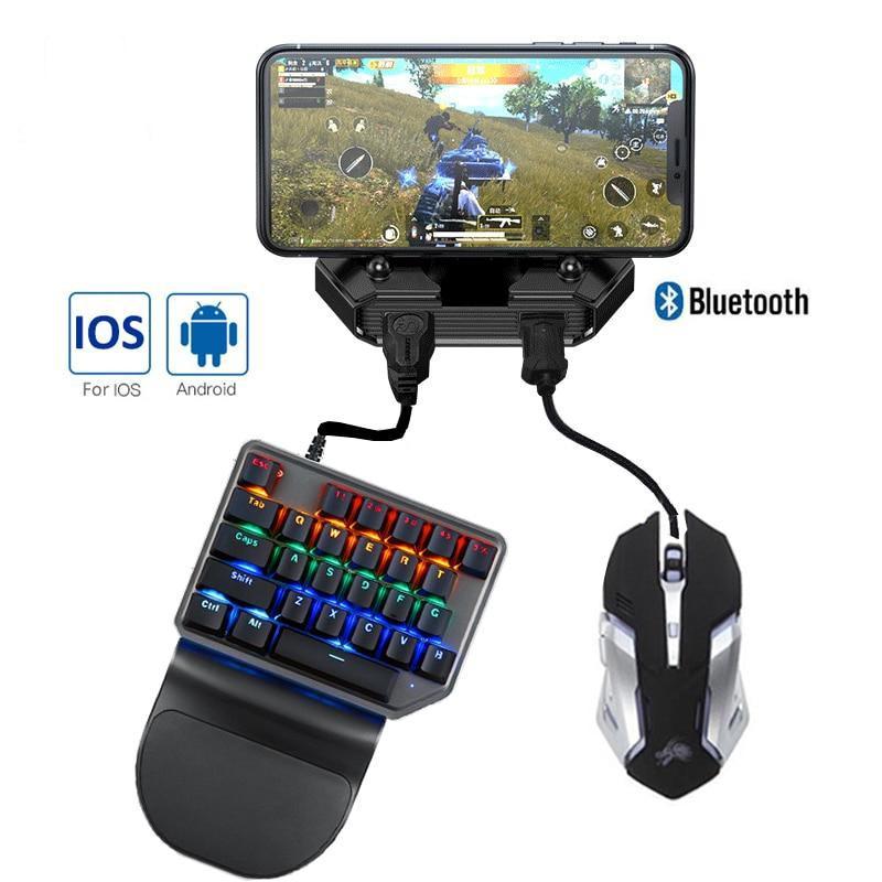 android phone with gaming keyboard and mouse