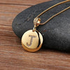 gold initial letter J pendant necklace