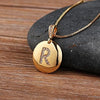 gold initial letter R pendant necklace
