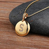 gold initial letter S pendant necklace