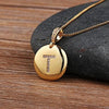 gold initial letter T pendant necklace