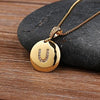 gold initial letter U pendant necklace