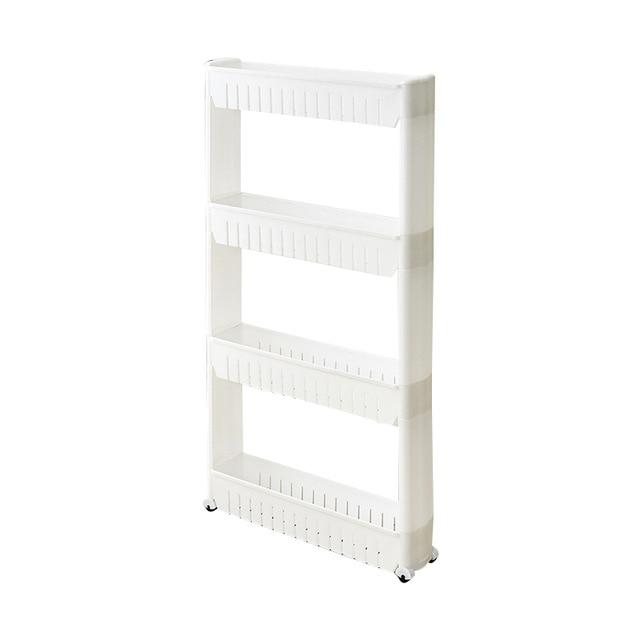 Storage Shelf Plastic Rack Four Layered White