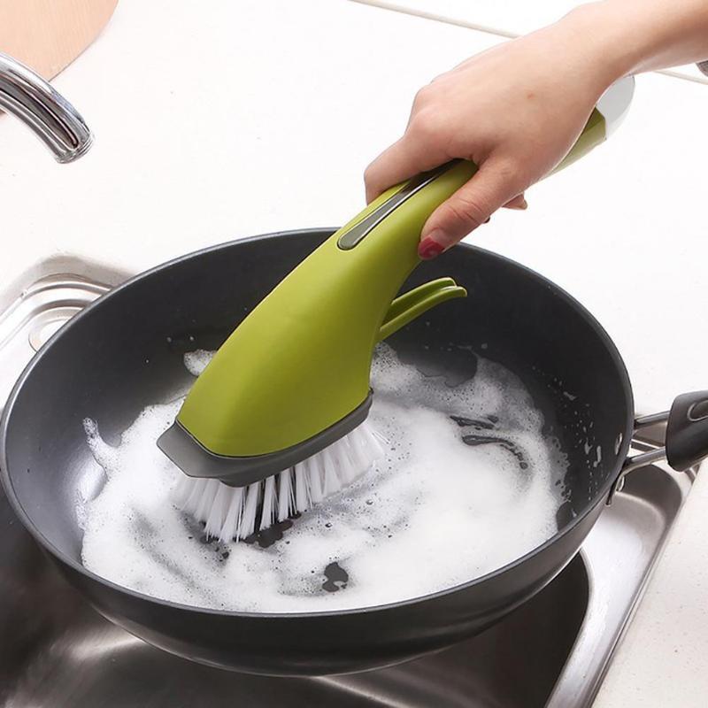 kitchen cleaning brush with handle