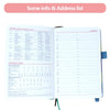 leather organizer with information and address list