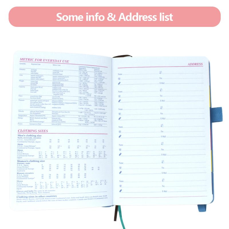 leather organizer with information and address list