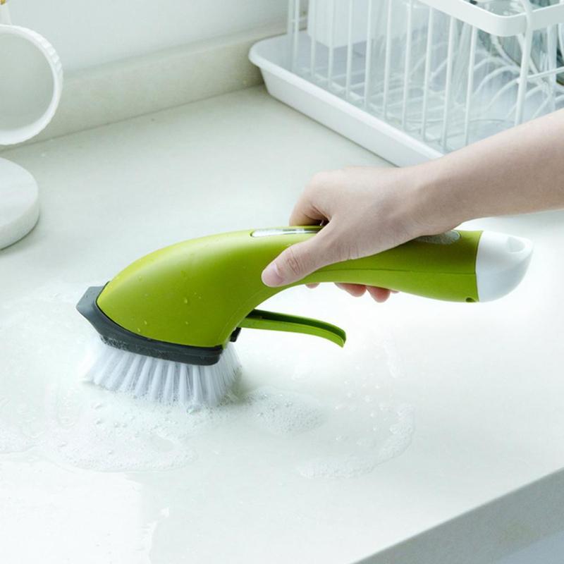 liquid soap dispensing cleaning brush
