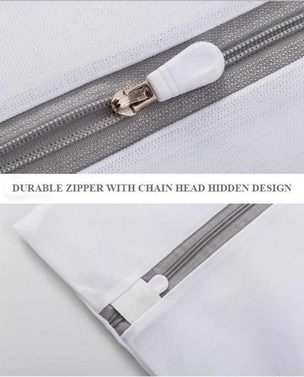mesh laundry bag zipper with chain head hidden design