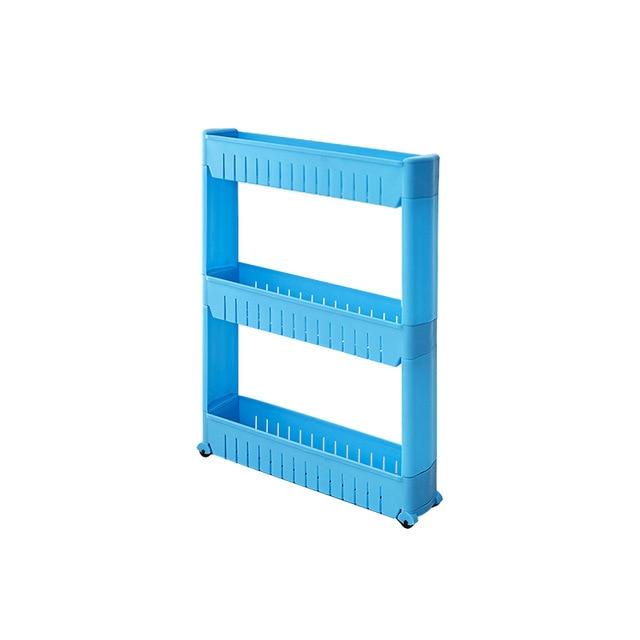 Storage Shelf Plastic Rack Three Layered Blue