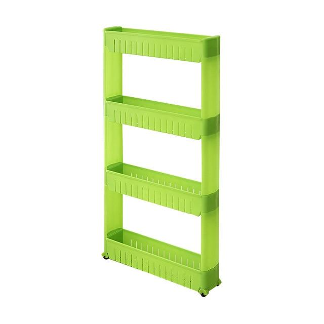 Storage Shelf Plastic Rack Four Layered Green