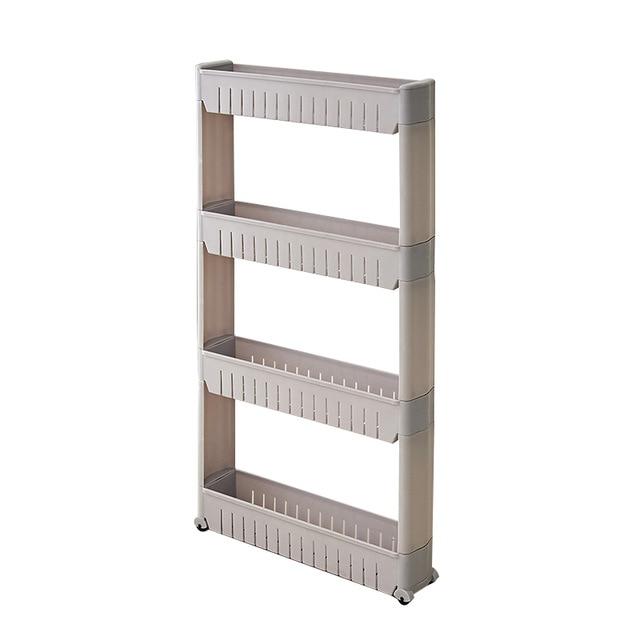 Storage Shelf Plastic Rack Four Layered Khaki
