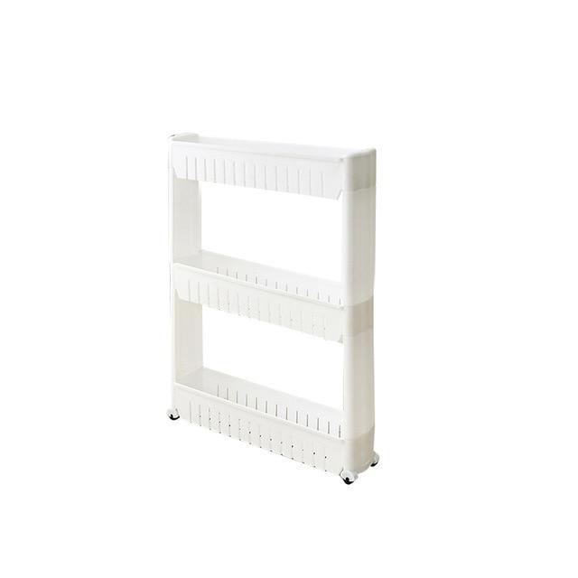 Storage Shelf Plastic Rack Three Layered White