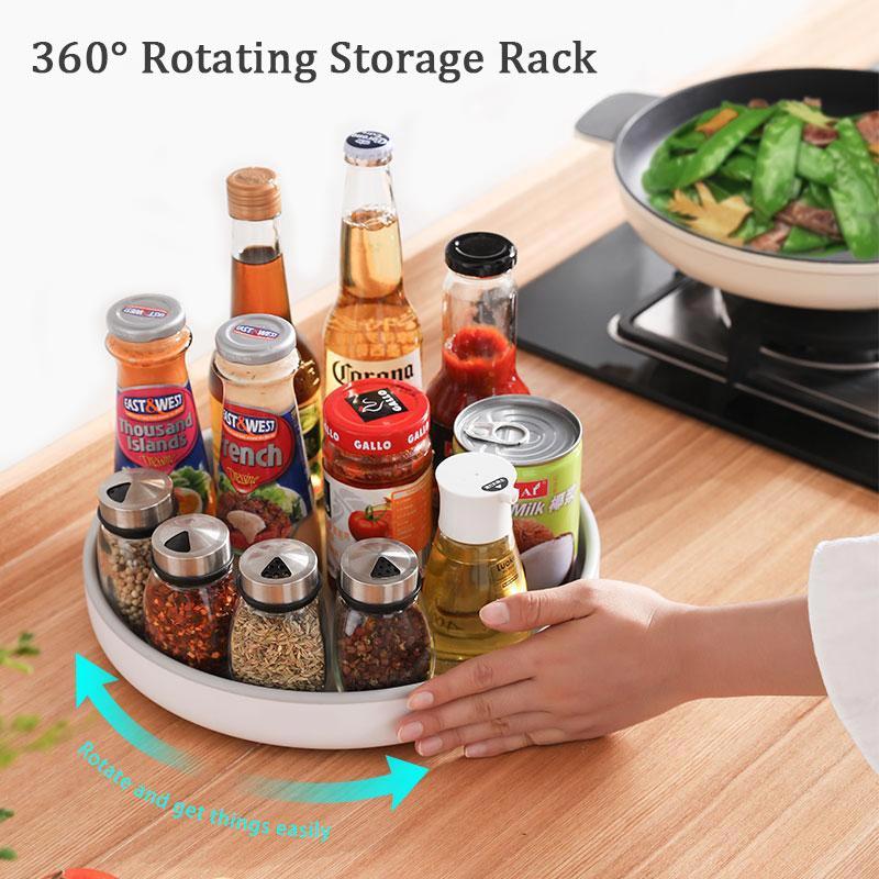 multifunction rotating storage rack kitchen spice organizer