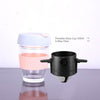 pink gray portable glass cup with coffee filter