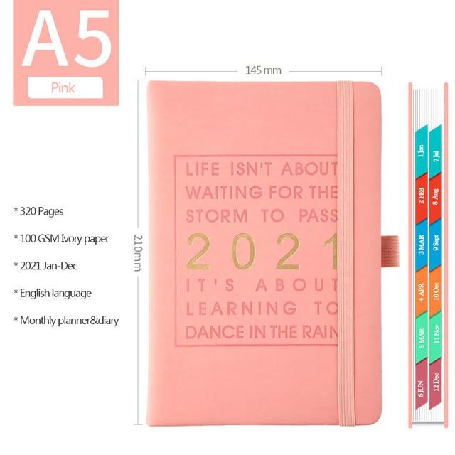 pink leather planner organizer