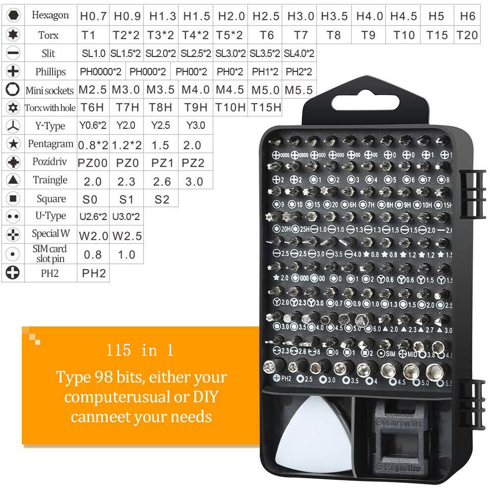 115 in 1 screwdriver set