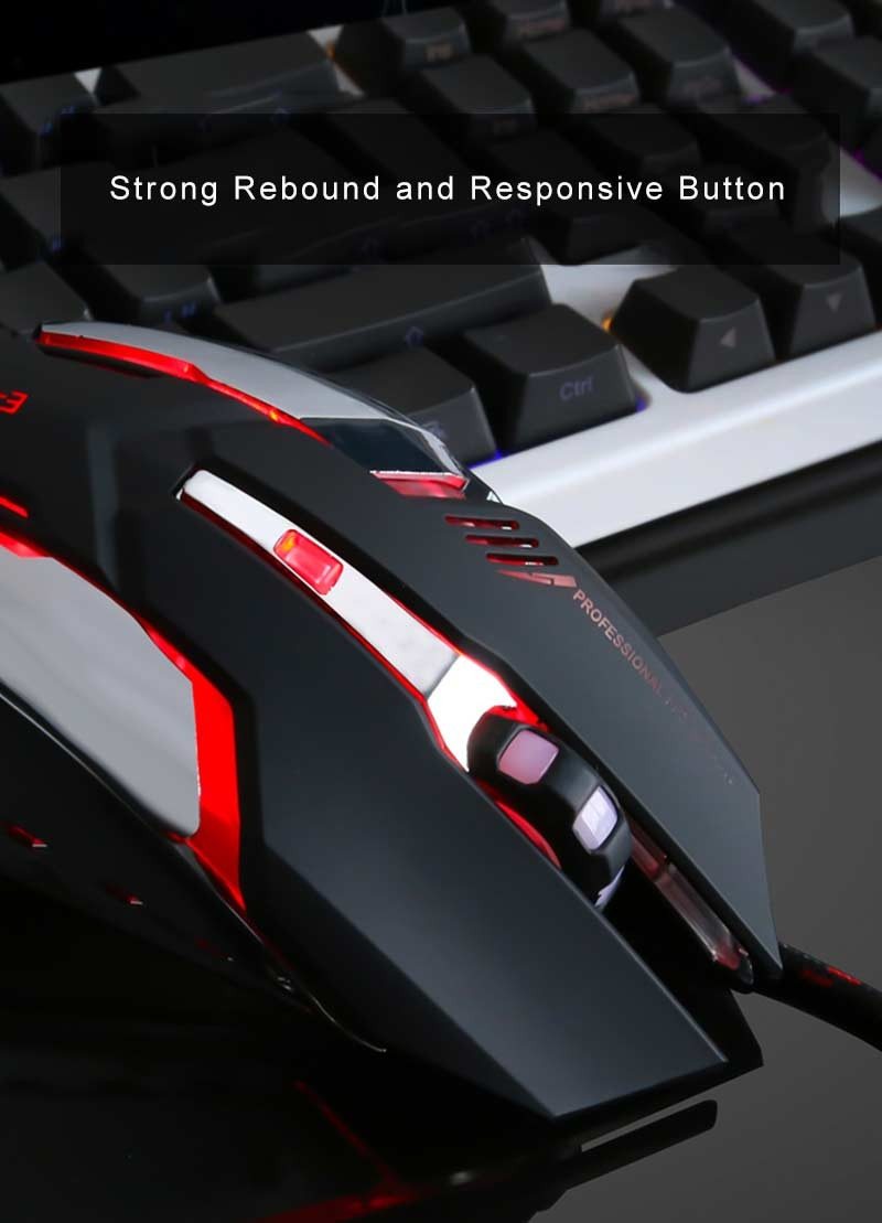 professional gaming mouse with red LED light color