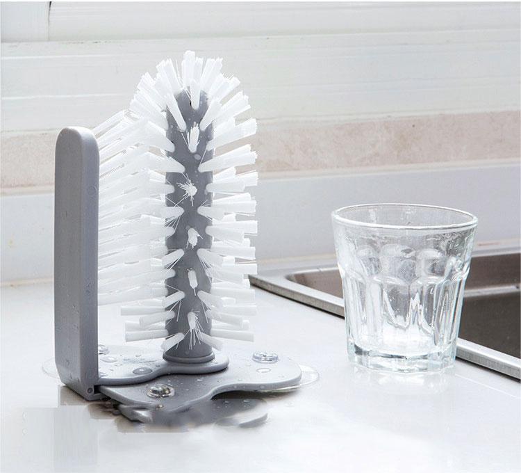  glass cleaning brush with glass 