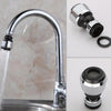 faucet nozzle adapters and water flowing out of the faucet