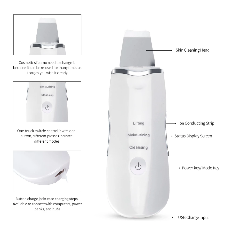 ultrasonic skin facial scrubber