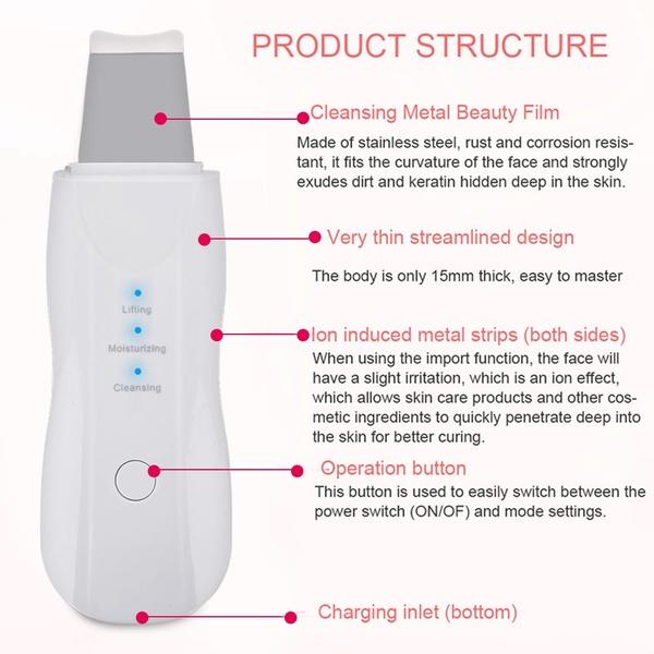 ultrasonic skin scrubber face cleanser with exfoliation