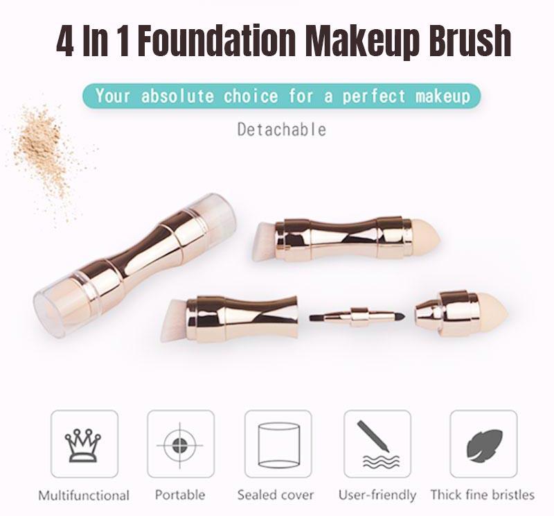 Detachable 4 in 1 make up brush features